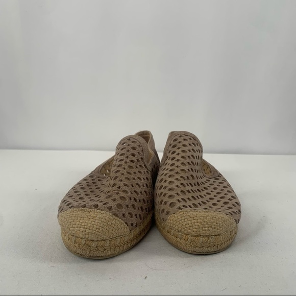 Stuart Weitzman Suede Lasercut Accents Espadrilles Shoes in Taupe Size 7.5‎ - Picture 4 of 8